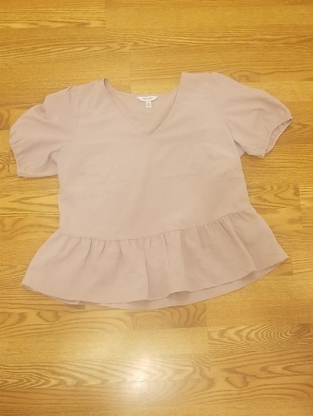 Nine West Mauve V-Neck Blouse